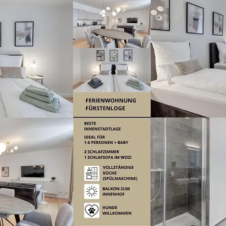 Neu Fewo Fuerstenloge 1-6 Pers Hinter Dem Markgraeflichen Opernhaus - 2 Schlafzimmer Mit Boxspringbetten 4 Einzel Oder 2 Doppelbetten, Balkon Und Einbaukueche, Barrierearm Bayreuth Exterior photo