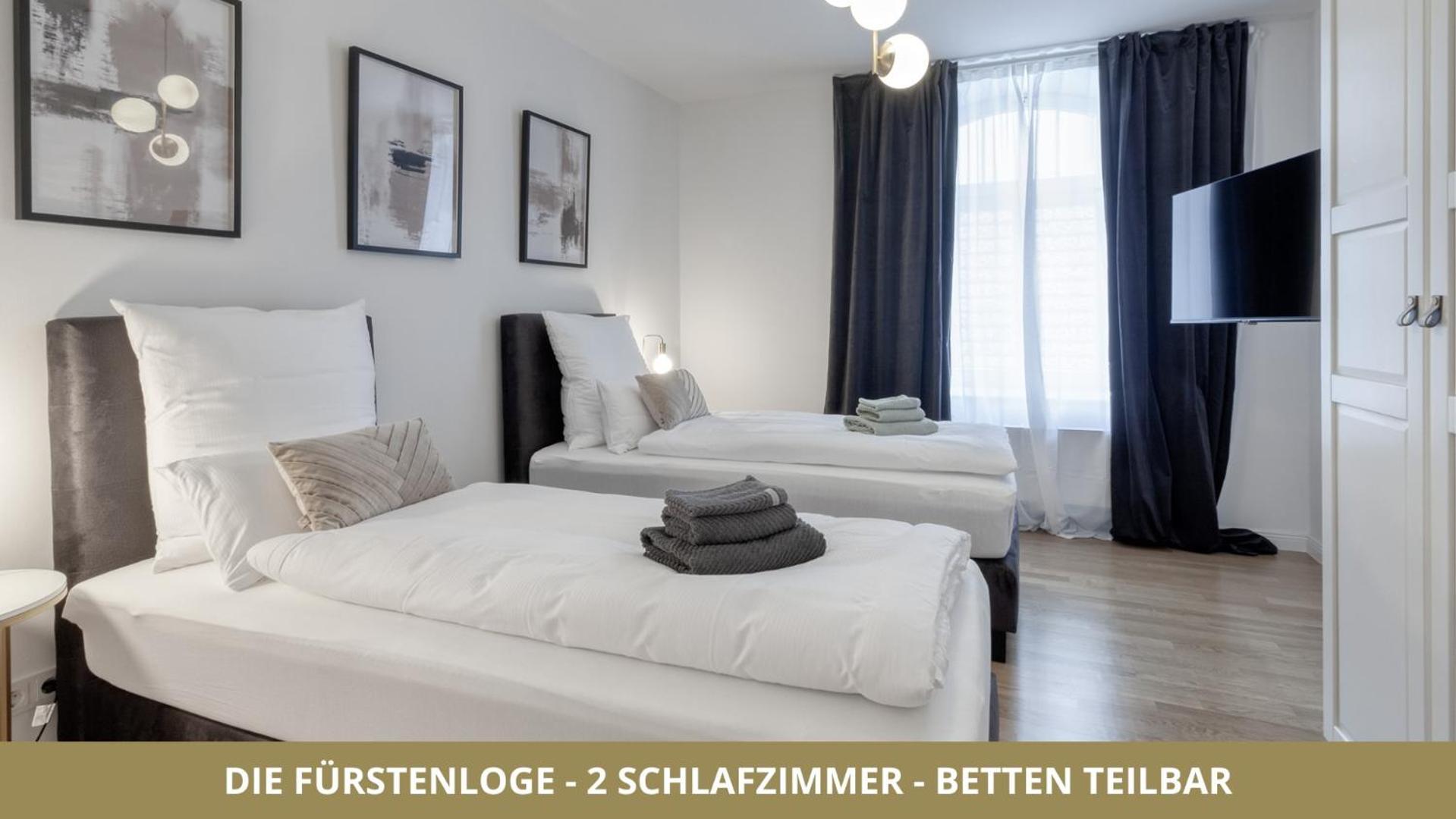 Neu Fuerstenloge 1-6 Pers Hinter Dem Markgraeflichen Opernhaus - 2 Schlafzimmer Mit Boxspringbetten 4 Einzel Oder 2 Doppelbetten, Balkon Und Einbaukueche, Barrierearm * Bayreuth